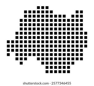 Symbol Map of the City St. Ingbert (Germany) showing the city with a pattern of just a few black squares