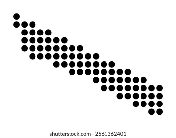 Symbol Map of the City St. Laurence (Ireland) showing the city with a pattern of just a few black dots