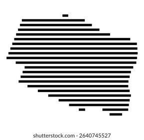 Symbol Map of the city St. Leon-Rot (Baden-Württemberg, Germany) showing the area of the city with just a few black horizontal lines