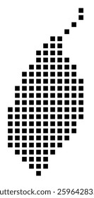 Symbol Map of the City St. Louis (Missouri) showing the city with a pattern of just a few black squares