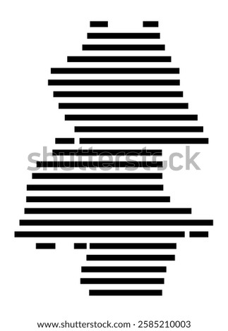 Symbol Map of the City Stade (Germany) showing the city with just a few black horizontal lines