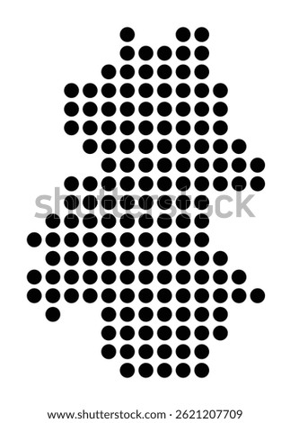 Symbol Map Of the City Stade (Germany) showing the city with a pattern of just a few black dots