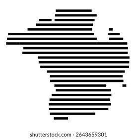 Mapa de símbolos da cidade Stadthagen (Niedersachsen, Alemanha) mostrando a área da cidade com apenas algumas linhas horizontais pretas