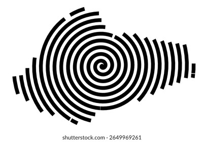 Symbol Map of the city Stadtlohn (Nordrhein-Westfalen, Germany) showing the city with a black spiral line