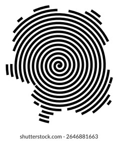 Symbol Map of the city Stahnsdorf (Brandenburg, Germany) showing the city with a black spiral line