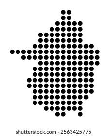 Symbol Map of the City Stalowa Wola (Poland) showing the city with a pattern of just a few black dots