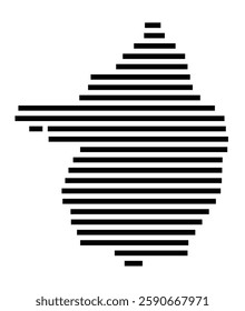 Symbol Map of the City Stalowa Wola (Poland) showing the city with a few black horizontal lines