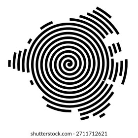 Symbol Map of the City Stara Zagora (Bulgaria) showing the city with a black spiral line