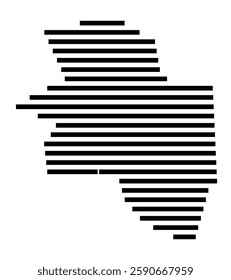 Symbol Map of the City Starachowice (Poland) showing the city with a few black horizontal lines