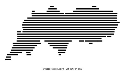 Symbol Map of the city Starnberg (Bayern, Germany) showing the area of the city with just a few black horizontal lines