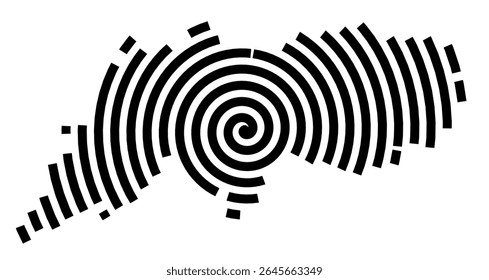 Mapa de símbolos da cidade Starnberg (Bayern, Germany) mostrando a cidade com uma linha espiral preta