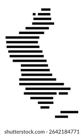 Symbol Map of the city Steinau an der Straße (Hessen, Germany) showing the area of the city with just a few black horizontal lines