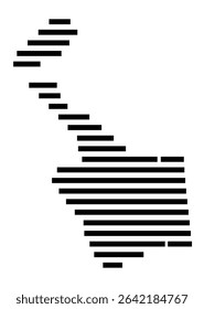 Symbol Map of the city Steinbach (Taunus) (Hessen, Germany) showing the area of the city with just a few black horizontal lines