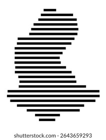 Symbol Map of the city Stelle (Niedersachsen, Germany) showing the area of the city with just a few black horizontal lines