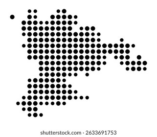 Symbol Map of the city Stockach (Baden-Württemberg, Germany) showing the city with a pattern of just a few black dots