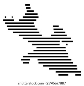 Symbol Map of the City Stockholm (Sweden) showing the city with a few black horizontal lines