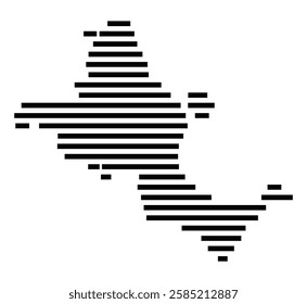 Symbol Map of the City Stralsund (Germany) showing the city with just a few black horizontal lines