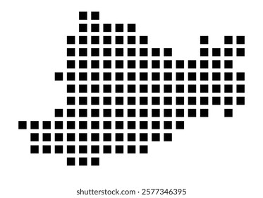 Symbol Map of the City Straubing (Germany) showing the city with a pattern of just a few black squares