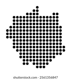 Symbol Map of the City Strovolos (Cyprus) showing the city with a pattern of just a few black dots