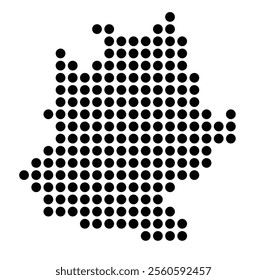 Symbol Map of the City Stuttgart (Germany) showing the city with a pattern of just a few black dots