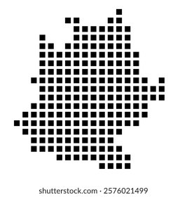 Symbol Map of the City Stuttgart (Germany) showing the city with a pattern of just a few black squares