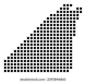 Symbol Map of the City Suffolk (Virginia) showing the city with a pattern of just a few black squares