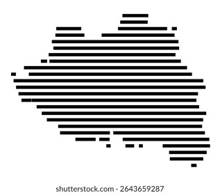 Symbol Map of the city Sulingen (Niedersachsen, Germany) showing the area of the city with just a few black horizontal lines