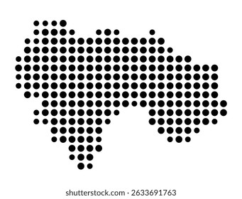 Symbol Map of the city Sulz am Neckar (Baden-Württemberg, Germany) showing the city with a pattern of just a few black dots