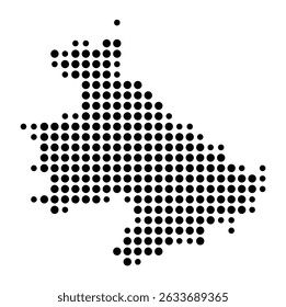 Symbol Map of the city Sulzbach-Rosenberg (Bayern, Germany) showing the city with a pattern of just a few black dots
