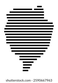 Symbol Map of the City Swidnica (Poland) showing the city with a few black horizontal lines