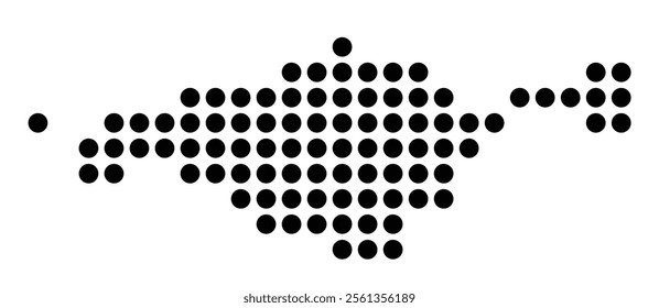 Symbol Map of the City Talavera de la Reina (Spain) showing the city with a pattern of just a few black dots