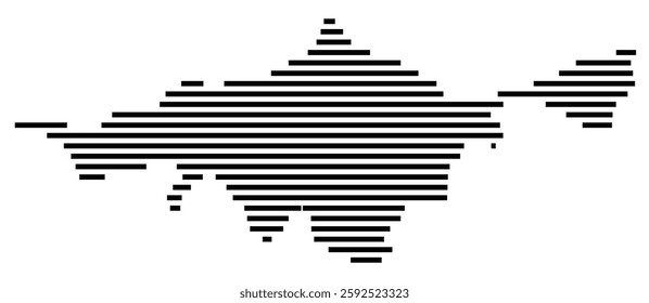 Symbol Map of the City Talavera de la Reina (Spain) showing the city with a few black horizontal lines