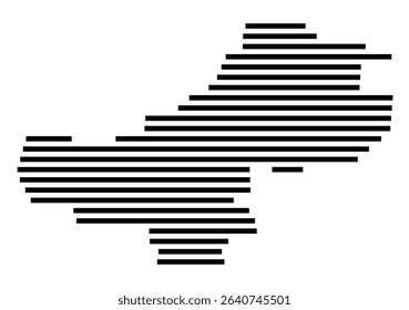 Symbol Map of the city Tamm (Baden-Württemberg, Germany) showing the area of the city with just a few black horizontal lines