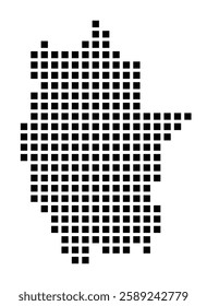 Symbol Map of the City Tarnowskie Gory (Poland) showing the city with a pattern of just a few black squares