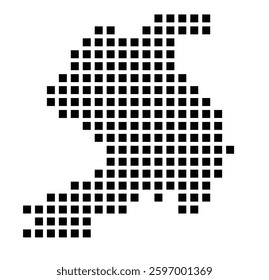 Symbol Map of the City Temecula (California) showing the city with a pattern of just a few black squares