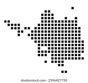 Symbol Map of the City Temple (Texas) showing the city with a pattern of just a few black squares