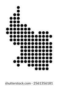 Symbol Map of the City Terrassa (Spain) showing the city with a pattern of just a few black dots