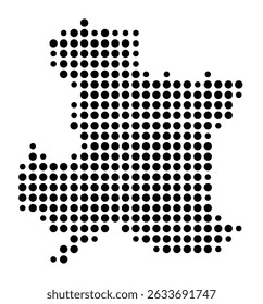 Symbol Map of the city Titisee-Neustadt (Baden-Württemberg, Germany) showing the city with a pattern of just a few black dots