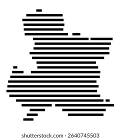 Symbol Map of the city Titisee-Neustadt (Baden-Württemberg, Germany) showing the area of the city with just a few black horizontal lines