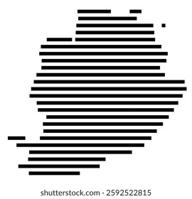 Symbol Map of the City Torino (Italy) showing the city with a few black horizontal lines