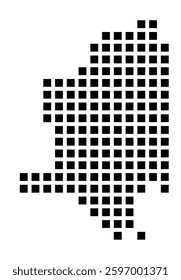 Symbol Map of the City Torrance (California) showing the city with a pattern of just a few black squares