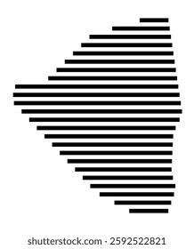 Symbol Map of the City Torre del Greco (Italy) showing the city with a few black horizontal lines