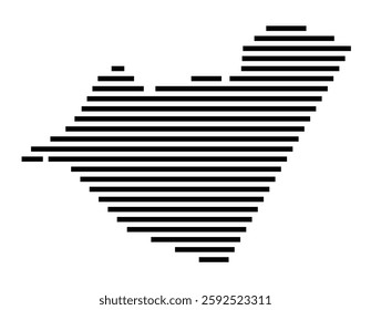 Symbol Map of the City Torremolinos (Spain) showing the city with a few black horizontal lines