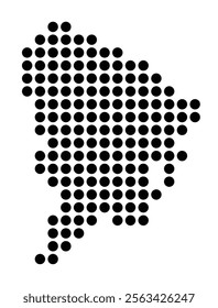 Symbol Map of the City Trani (Italy) showing the city with a pattern of just a few black dots