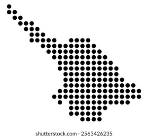 Symbol Map of the City Trieste (Italy) showing the city with a pattern of just a few black dots