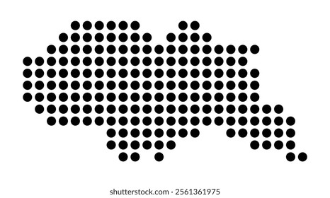 Symbol Map of the City Trondheim (Norway) showing the city with a pattern of just a few black dots