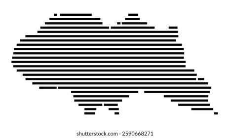 Symbol Map of the City Trondheim (Norway) showing the city with a few black horizontal lines