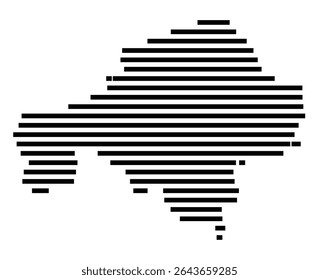 Mapa de símbolos da cidade Twistringen (Niedersachsen, Alemanha) mostrando a área da cidade com apenas algumas linhas horizontais pretas