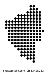 Symbol Map of the City Udine (Italy) showing the city with a pattern of just a few black dots