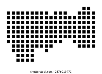 Symbol Map of the City Unna (Germany) showing the city with a pattern of just a few black squares